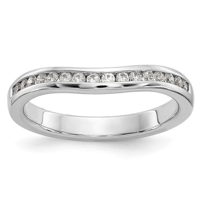 Buy Stylish 14K White Gold Wedding Band with 1/3 Carat Diamonds - Luxury!-1