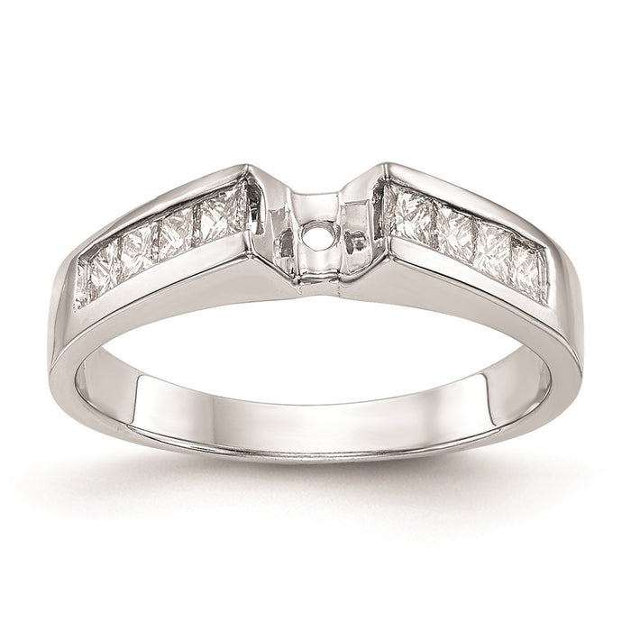 Buy 14K White Gold Channel-Set Princess Cut Engagement Ring Mounting - Affordable Quality-7