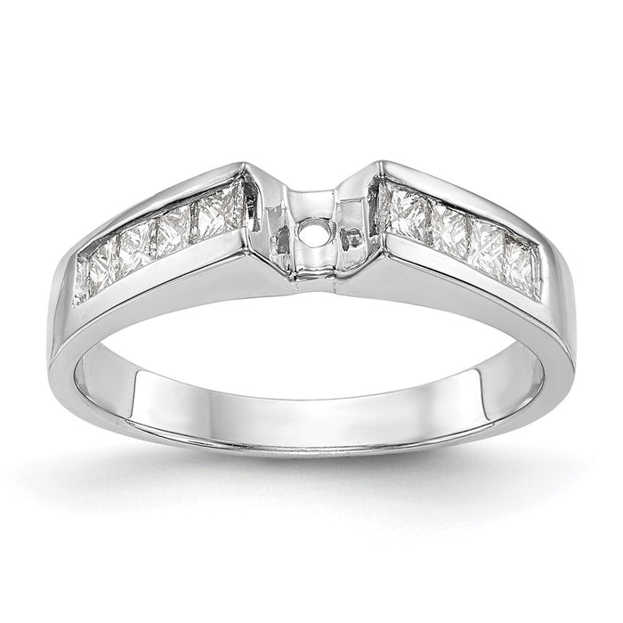Buy 14K White Gold Channel-Set Semi-Mount Engagement Ring, 3/8 Carat Diamonds - Stylish Value!-7
