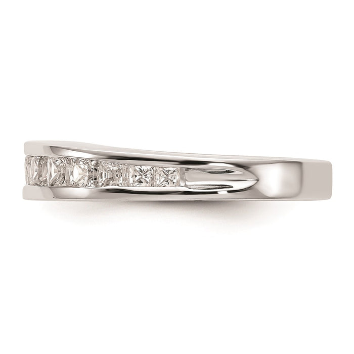Buy 14K White Gold Princess Cut Channel-Set Wedding Band - Stylish Value-3