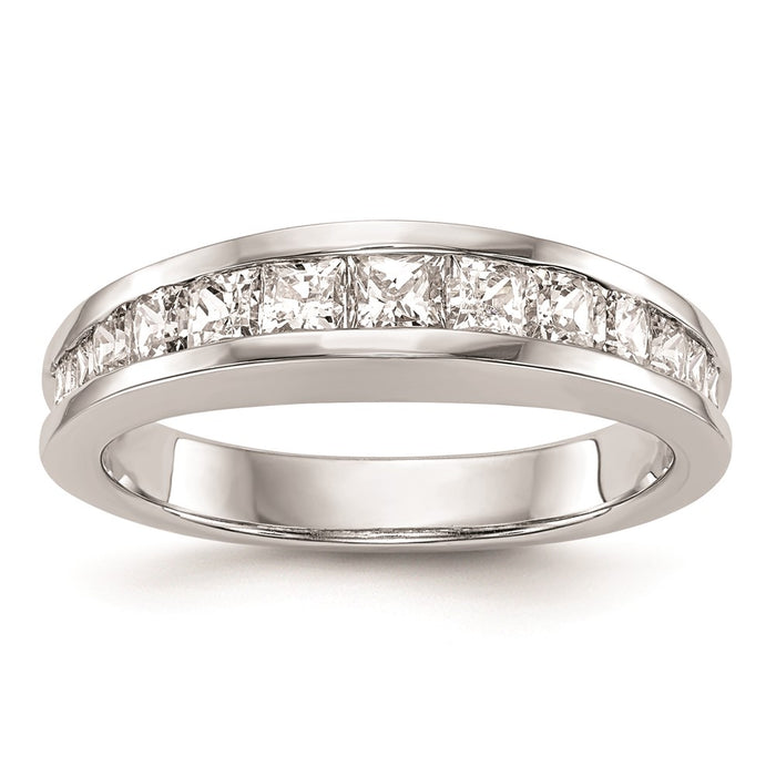 Buy 14K White Gold Princess Cut Channel-Set Wedding Band - Stylish Value-1