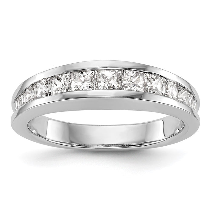 Exclusive 14K White Gold 1.16 Carat Channel-Set Diamond Wedding Band, Luxury-1