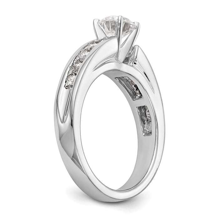 Exclusive 14K White Gold 1 Carat Channel-Set Diamond Semi-Mount Ring-6