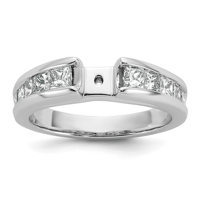 Exclusive 14K White Gold 1 Carat Channel-Set Diamond Semi-Mount Ring-1