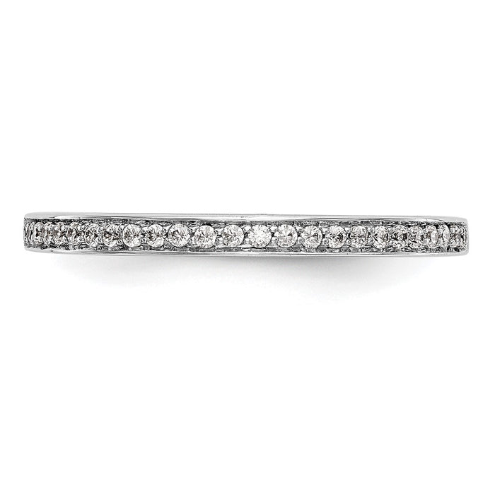 Buy Stylish 14K White Gold Diamond Wedding Band, 1/8 Carat Total Weight-4