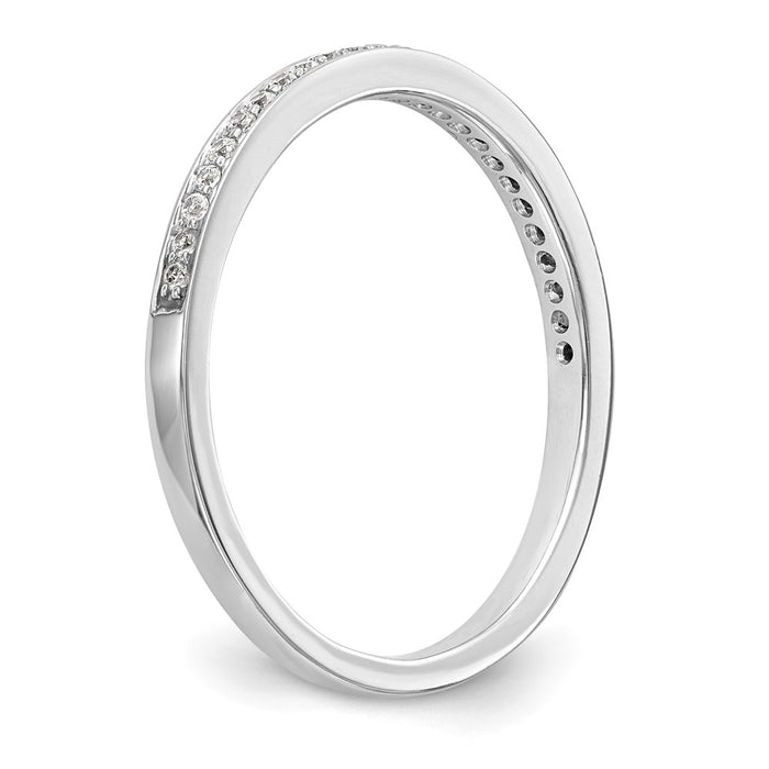 Buy Stylish 14K White Gold Diamond Wedding Band, 1/8 Carat Total Weight-6