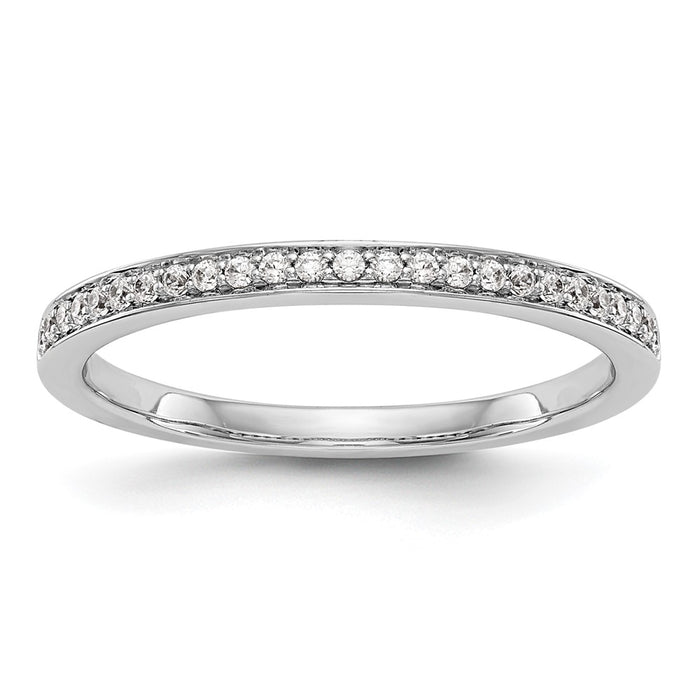 Buy Stylish 14K White Gold Diamond Wedding Band, 1/8 Carat Total Weight-1