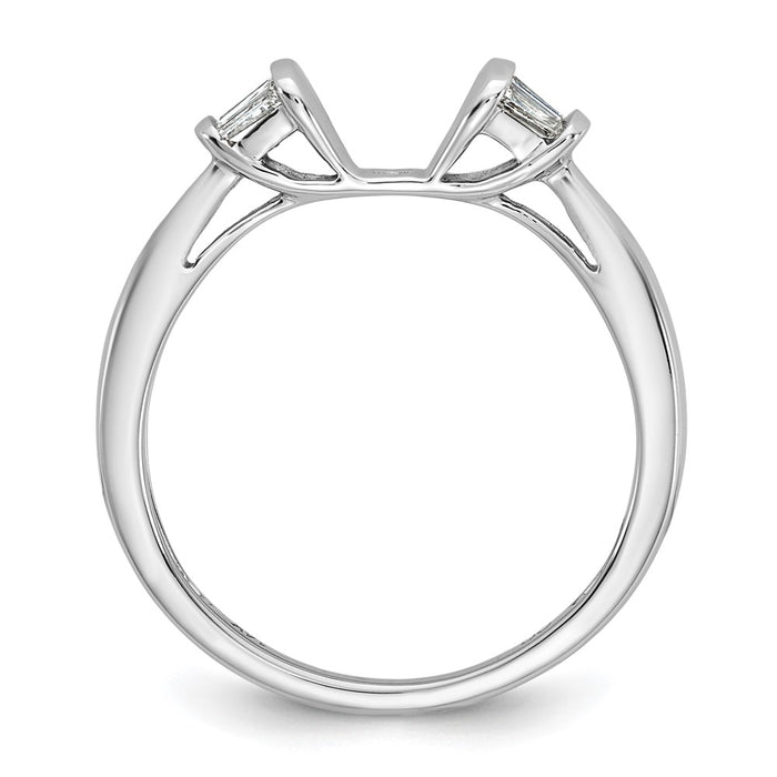 Buy 14K White Gold Semi-Mount Engagement Ring with 1/5 Carat Diamonds - Stylish!-2