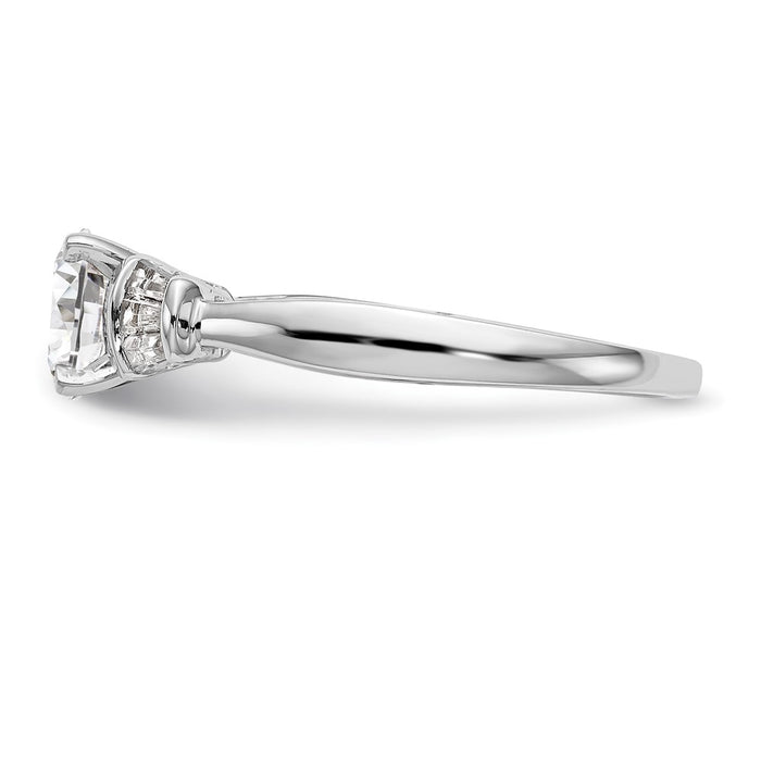 Buy 14K White Gold Semi-Mount Engagement Ring with 1/5 Carat Diamonds - Stylish!-3