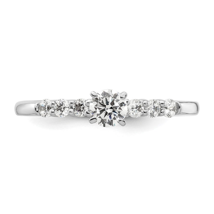 High-Quality 14K White Gold 1/4 Carat Diamond Semi-Mount Engagement Ring-4