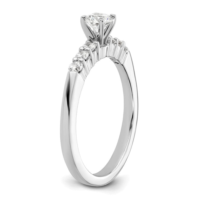 High-Quality 14K White Gold 1/4 Carat Diamond Semi-Mount Engagement Ring-6