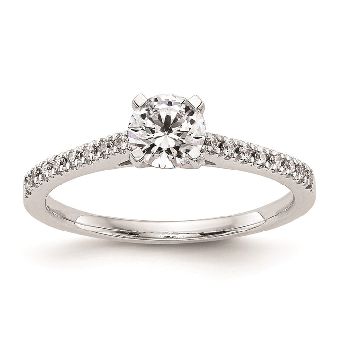 High-Quality 10K White Gold Semi-Mount Engagement Ring, 1/10 Carat Diamond - Stylish Value!-1