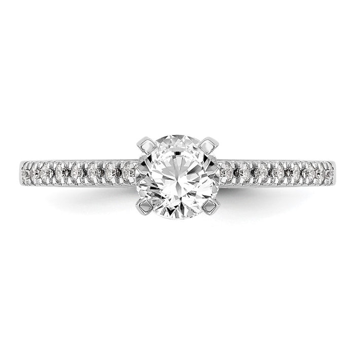 Buy 14K White Gold Semi-Mount Engagement Ring, 1/10 Carat Diamond, Stylish Design-4