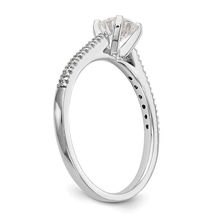 Buy 14K White Gold Semi-Mount Engagement Ring, 1/10 Carat Diamond, Stylish Design-6