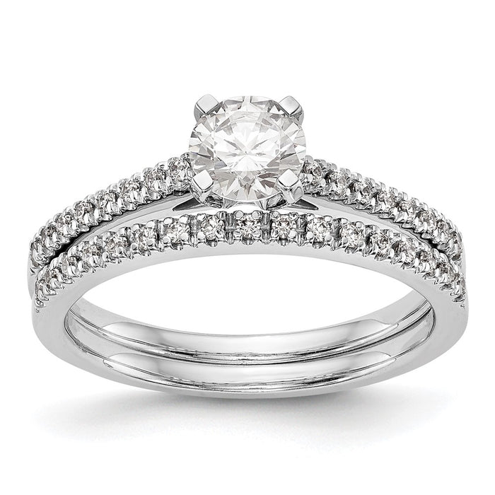 Buy 14K White Gold Semi-Mount Engagement Ring, 1/10 Carat Diamond, Stylish Design-7