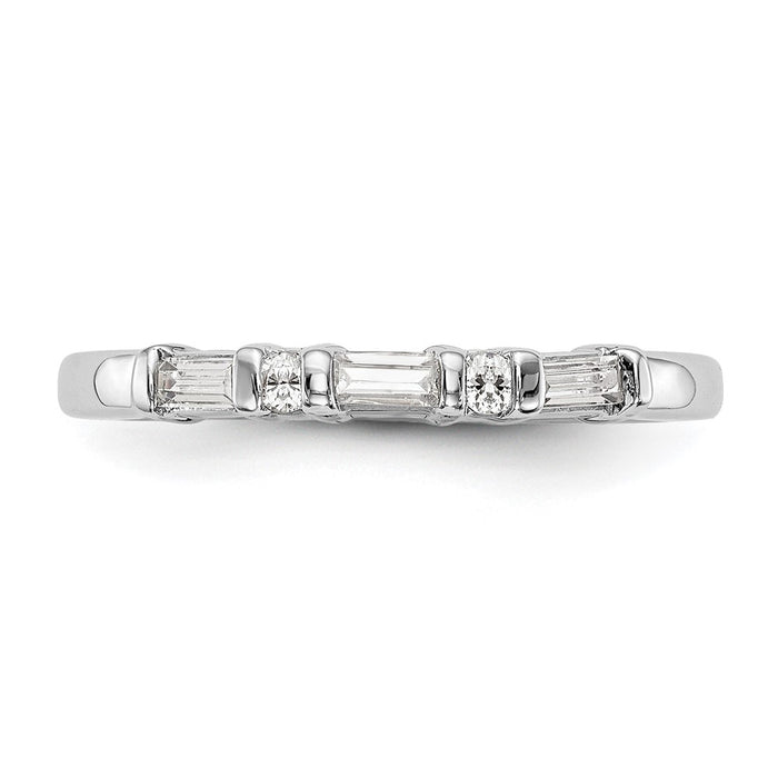 Buy Affordable 14K White Gold Wedding Band with 1/4 Carat Diamonds-4