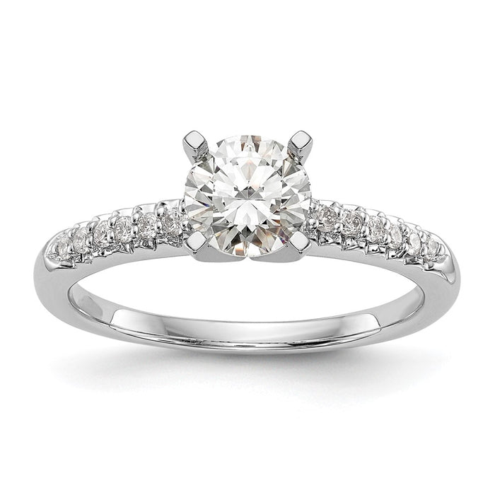Buy Stylish 14K White Gold Semi-Mount Engagement Ring with 1/8 Carat Diamond-1