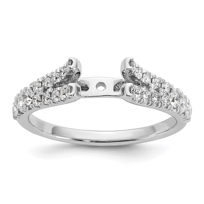 Buy 14K White Gold 1/2 Carat Diamond Semi-Mount Engagement Ring - Luxury Style-1