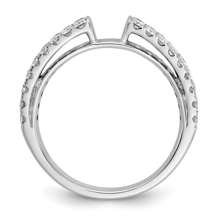 Buy Stylish 14K White Gold Double Row Peg Set Engagement Ring - 3/4 Carat Diamond-2