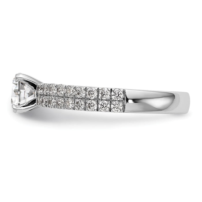 Buy Stylish 14K White Gold Double Row Peg Set Engagement Ring - 3/4 Carat Diamond-3
