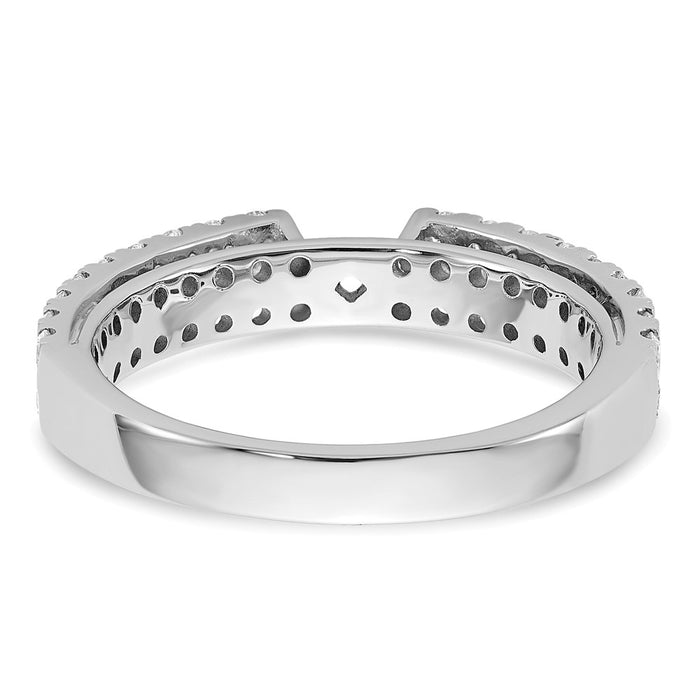 Buy Stylish 14K White Gold Double Row Peg Set Engagement Ring - 3/4 Carat Diamond-5