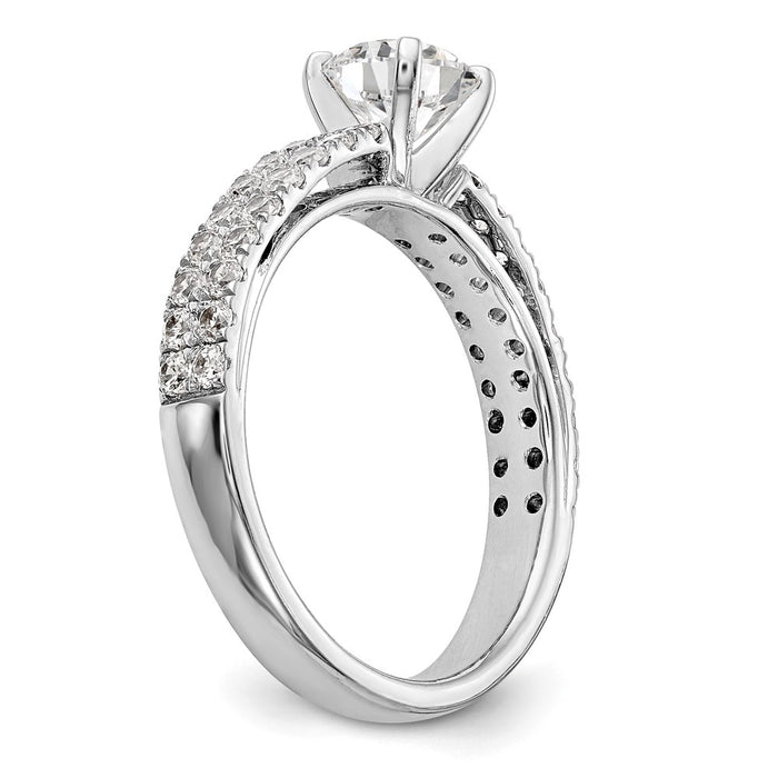 Buy Stylish 14K White Gold Double Row Peg Set Engagement Ring - 3/4 Carat Diamond-6