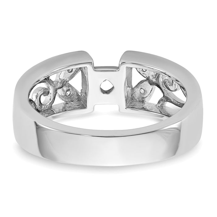 Exclusive 14K White Gold Leaf Engagement Ring, 1/20 Carat Diamond, Stylish Value-5