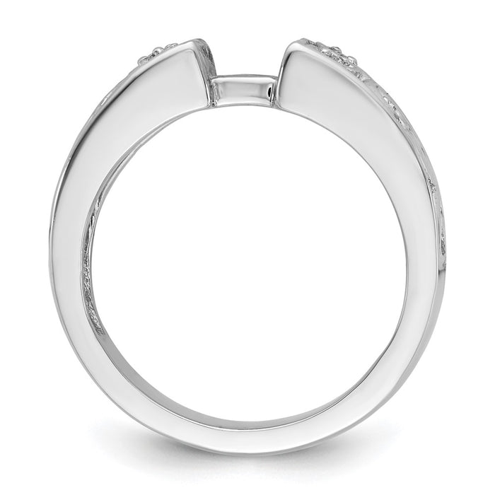 Exclusive 14K White Gold Leaf-Inspired Engagement Ring with 1/20 Carat Diamond-2