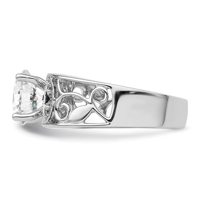 Exclusive 14K White Gold Leaf-Inspired Engagement Ring with 1/20 Carat Diamond-3
