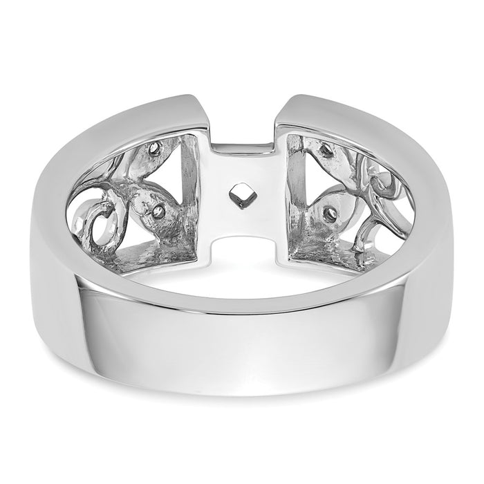 Exclusive 14K White Gold Leaf-Inspired Engagement Ring with 1/20 Carat Diamond-5