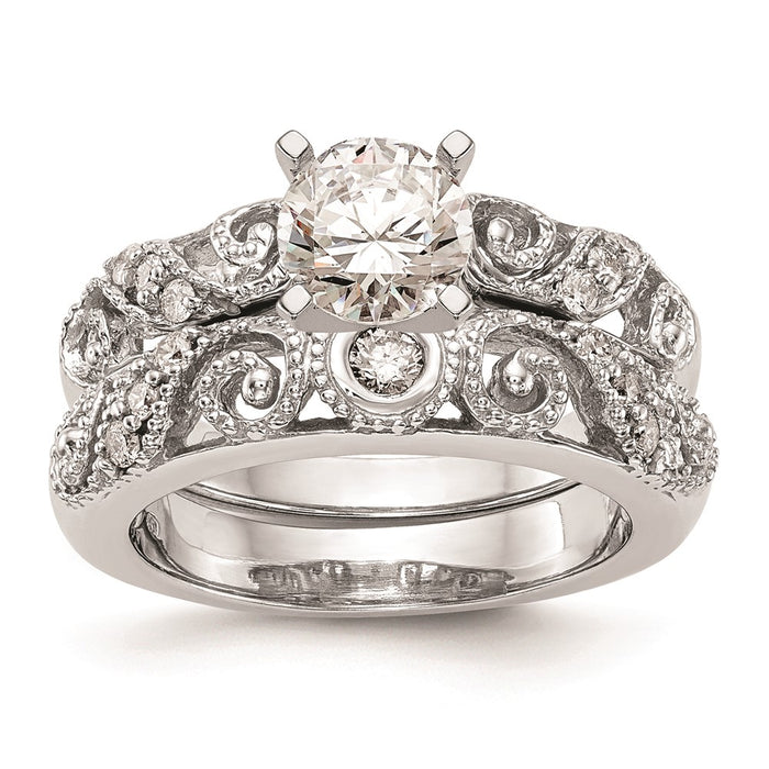 High-Quality 14K White Gold Peg-Set Engagement Ring Setting | Stylish & Affordable-7