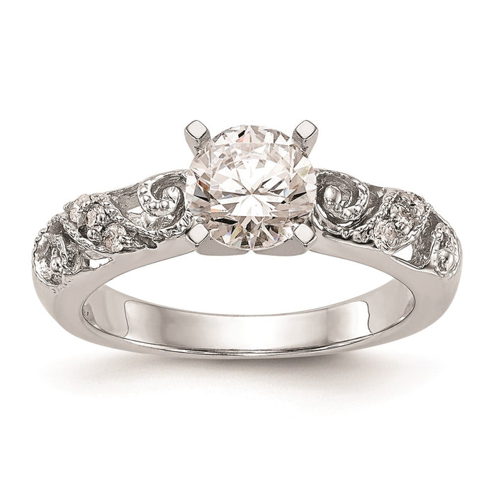 High-Quality 14K White Gold Peg-Set Engagement Ring Setting | Stylish & Affordable-1