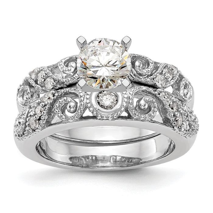 Buy Exclusive 14K White Gold Semi-Mount Engagement Ring, 1/15 Carat Diamond-7