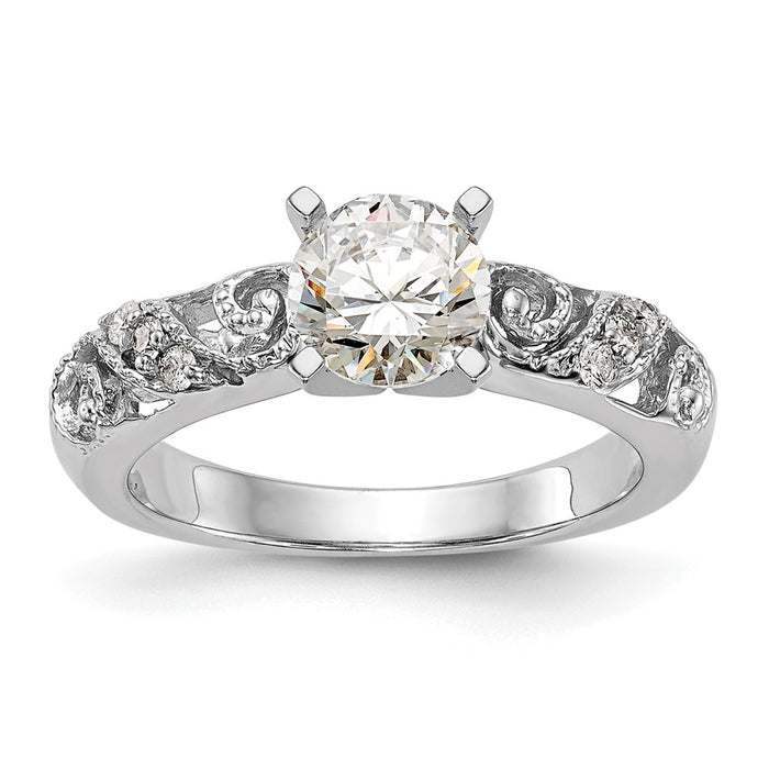 Buy Exclusive 14K White Gold Semi-Mount Engagement Ring, 1/15 Carat Diamond-1