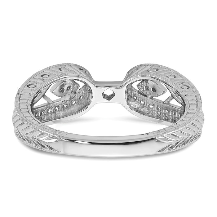 Buy Stylish 14K White Gold Vintage-Inspired Engagement Ring with 1/5 Carat Diamond-5