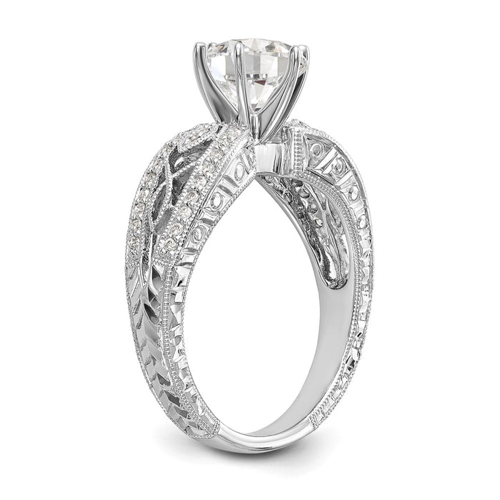 Buy Stylish 14K White Gold Vintage-Inspired Engagement Ring with 1/5 Carat Diamond-6