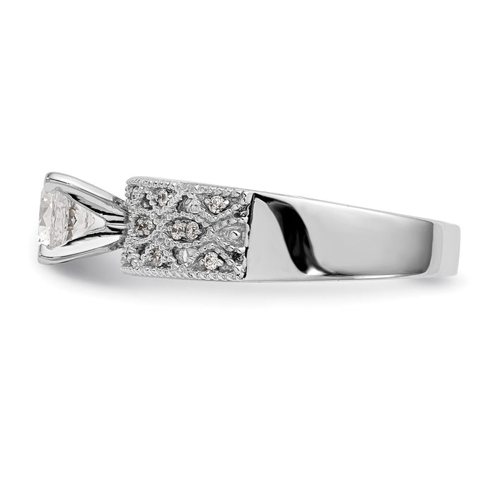 High-Quality 14K White Gold Semi-Mount Engagement Ring, 1/10 Carat Diamond - Stylish Value!-3