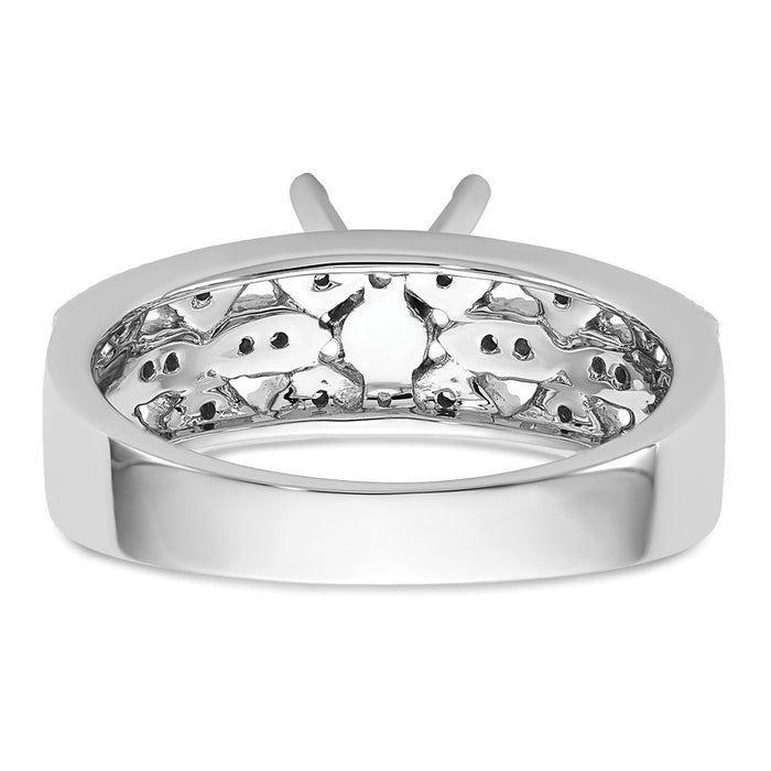 High-Quality 14K White Gold Semi-Mount Engagement Ring, 1/10 Carat Diamond - Stylish Value!-5