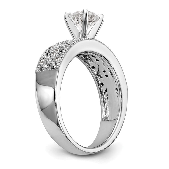 High-Quality 14K White Gold Semi-Mount Engagement Ring, 1/10 Carat Diamond - Stylish Value!-6
