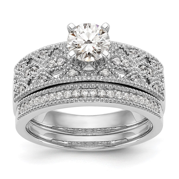 High-Quality 14K White Gold Semi-Mount Engagement Ring, 1/10 Carat Diamond - Stylish Value!-7