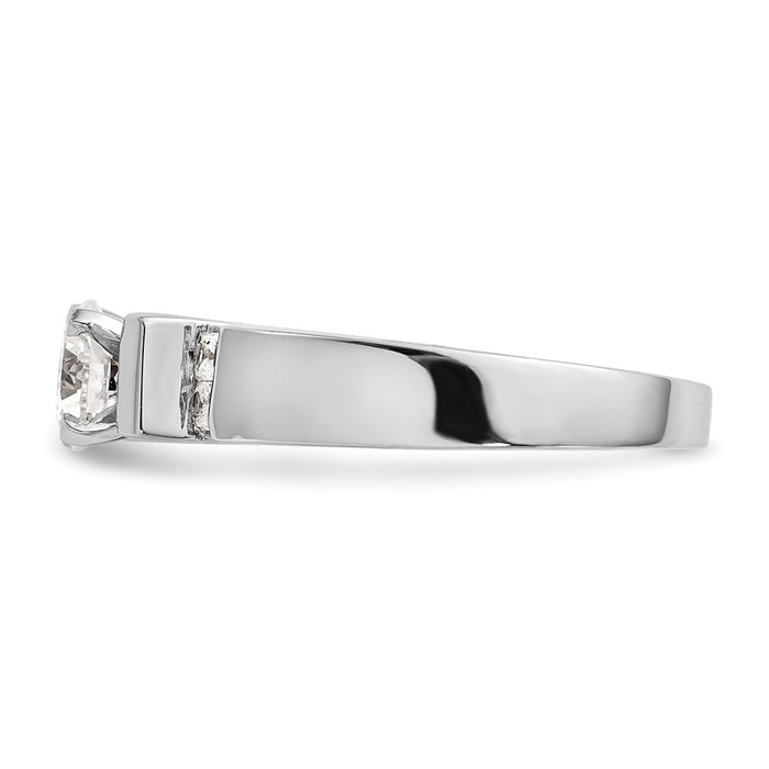 Exclusive 14K White Gold Channel-Set Engagement Ring with 1/4 Carat Diamonds-3