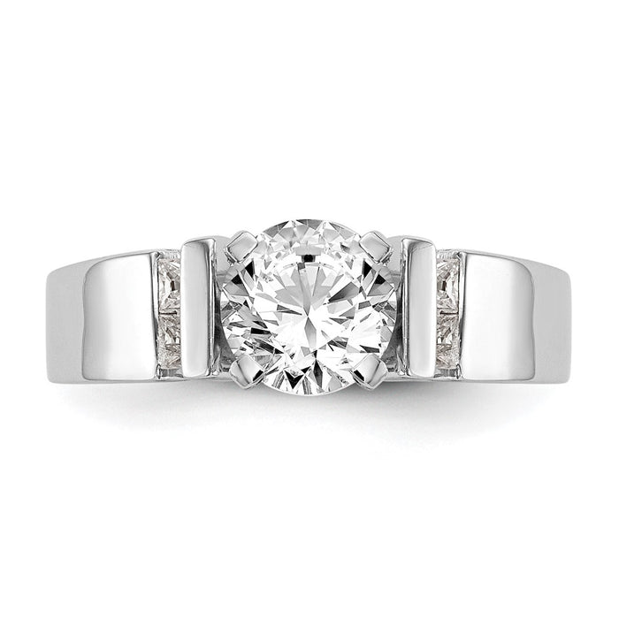 Exclusive 14K White Gold Channel-Set Engagement Ring with 1/4 Carat Diamonds-4