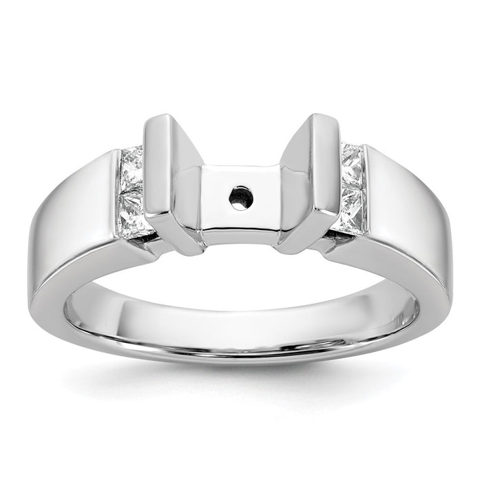 Exclusive 14K White Gold Channel-Set Engagement Ring with 1/4 Carat Diamonds-1