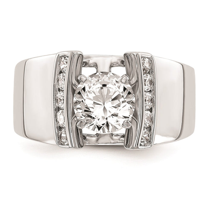 Exclusive 14K White Gold Channel-Set Peg Engagement Ring Mounting - Stylish Value-4