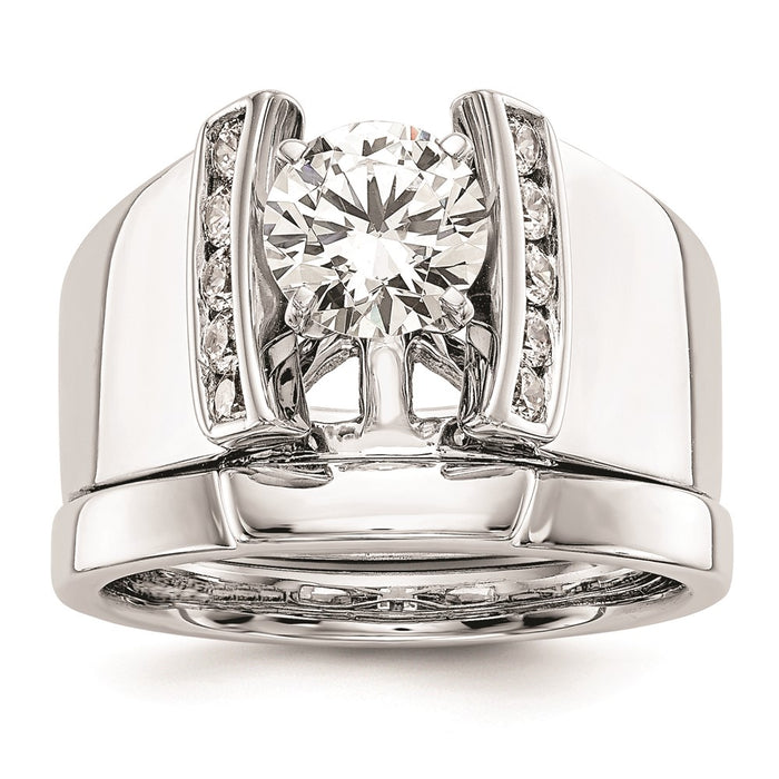 Exclusive 14K White Gold Channel-Set Peg Engagement Ring Mounting - Stylish Value-7