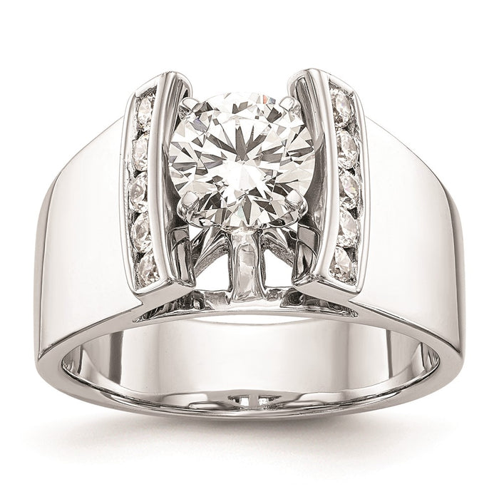 Exclusive 14K White Gold Channel-Set Peg Engagement Ring Mounting - Stylish Value-1