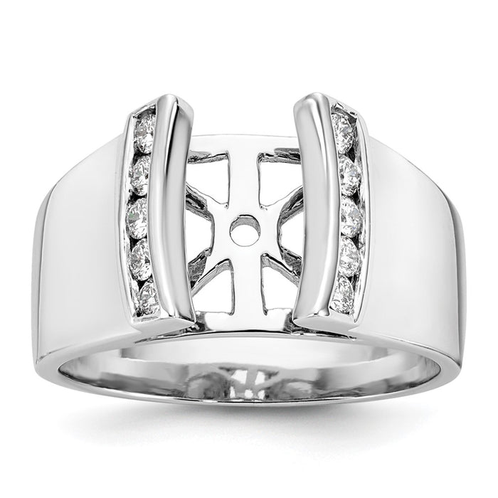 High-Quality 14K White Gold Semi-Mount Ring with 1/4 Carat Diamonds - Stylish Value-1