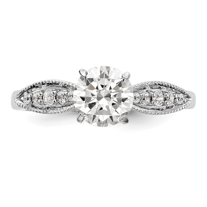 Designer 14K White Gold 1/8 Carat Diamond Semi-Mount Engagement Ring - Stylish Value!-4