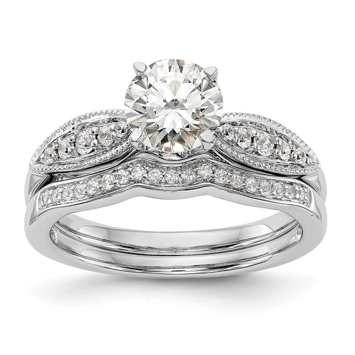 Designer 14K White Gold 1/8 Carat Diamond Semi-Mount Engagement Ring - Stylish Value!-7