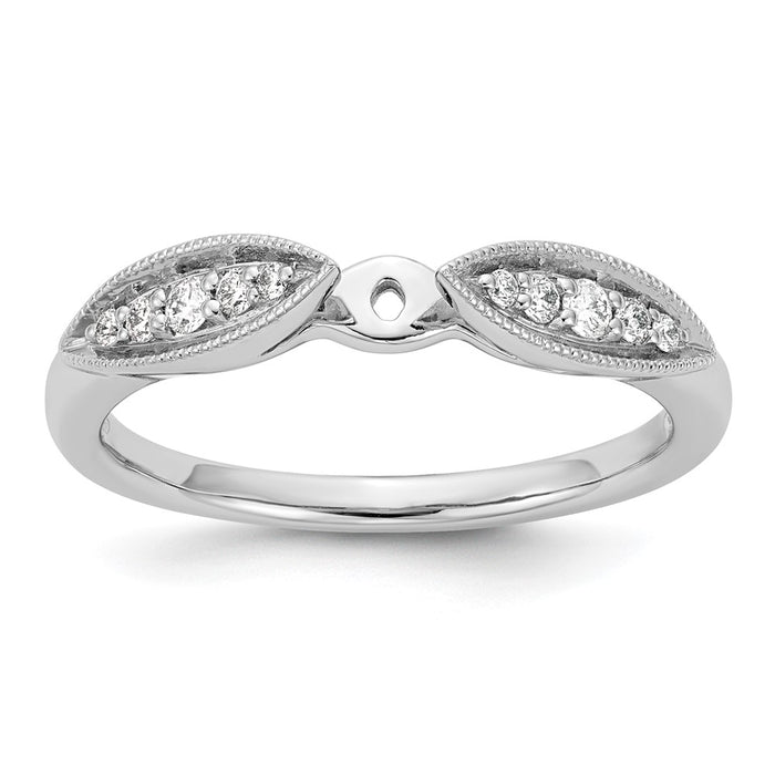 Designer 14K White Gold 1/8 Carat Diamond Semi-Mount Engagement Ring - Stylish Value!-1